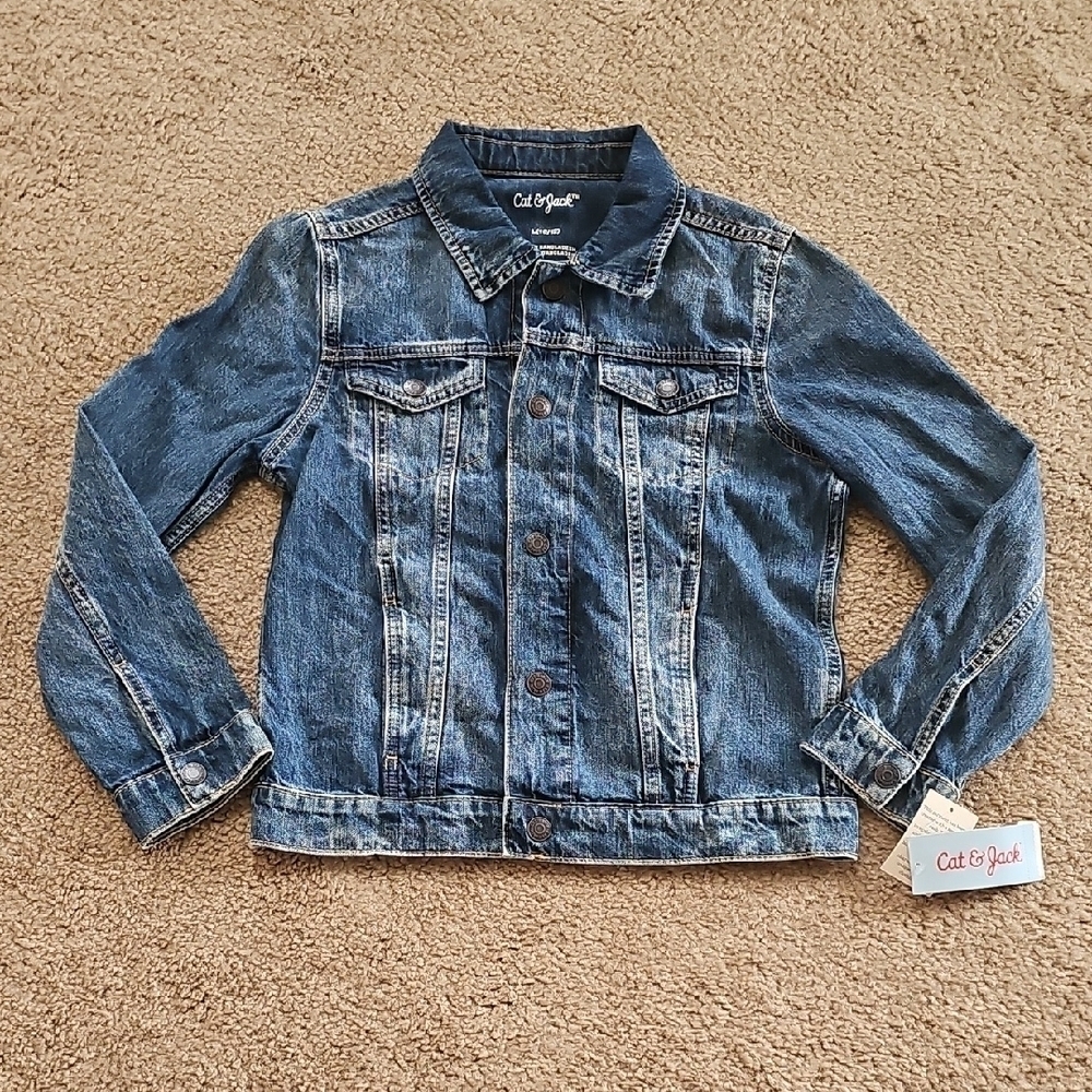 Cat & Jack Boys Denim Jacket Long Sleeve Size 8